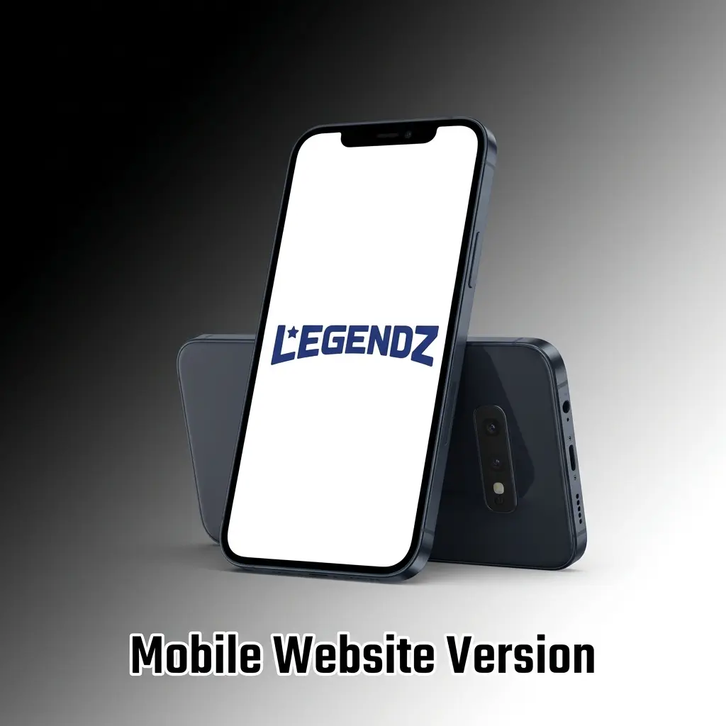Legendz Casino mobile website on iOS and Android showing responsive design with sportsbook and casino games in browser