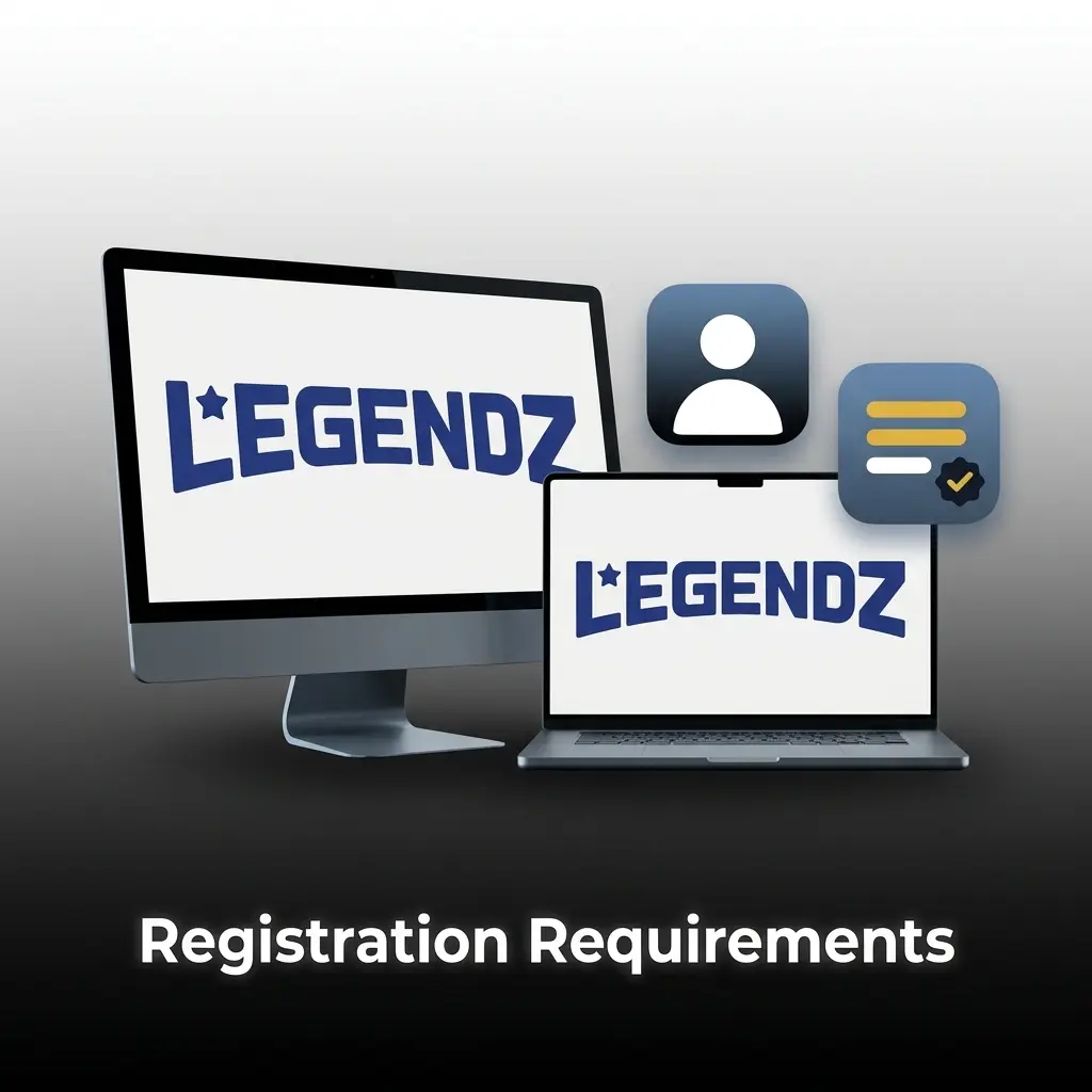 Legendz Casino registration requirements checklist showing age, residency, ID, and account rules for U.S. players